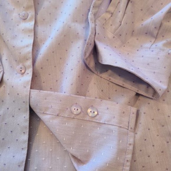 Foxcroft Polka Dot Button Down Dress Shirt Top Non-Iron Light Purple 16 - Picture 3 of 4